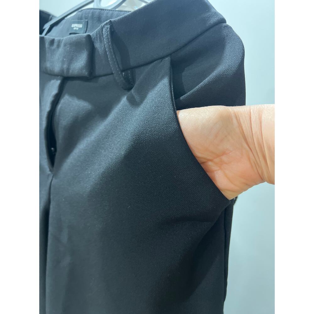 Express Editor Wide Leg Black Pants Size 2R Mid Rise Stretch Career Chic EUC - Picture 14 of 17